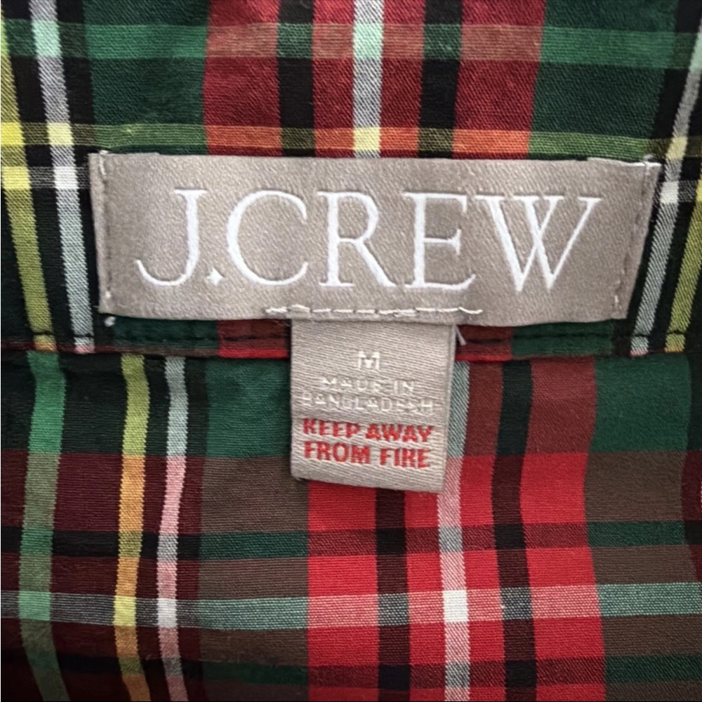 J. Crew Stewart Tartan Plaid  Pajama 2pc Set Women’s Size Medium 100% Cotton - Picture 7 of 9